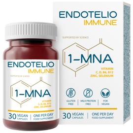 Endotelio 1-MNA Immune, Anti-Ageing Optimising NAD+, L-histidine, D3, Zinc, Selenium, C, B6, B12, Vitamins and Minerals for Women and Men, Immune System Support, Biohacking, 30 Capsules