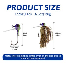 Eupheng Scrounger Jig Head for Bass Fishing, Snag-Free Design Swim Jigs Bass Finesse Jig for Smallmouth and Largemouth Bass 1/2oz 3/5oz