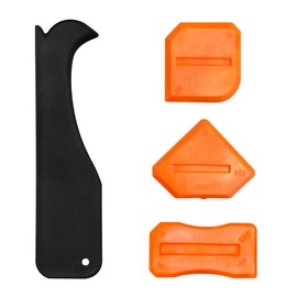 Quacc 4 PCS Caulking Tool Set, Reusable Sealant Grout Finishing Tools Caulk Removal Applicator for Kitchen, Bathroom, Window, Floor, Sink Joint - Orange