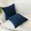 HWY 50 Navy Blue Corduroy Throw Pillow Covers 16x16 Inch,