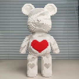 yaoyaoplay DIY Building Blocks Set (Red Heart White Bear)