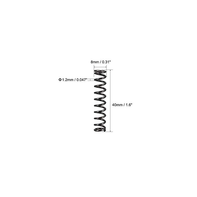 sourcing map Micro Compression Spring Coil Spring Steel Spring 1.2