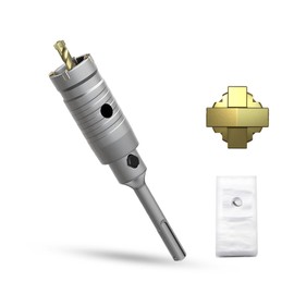 METOTY 1-3/16" Concrete Hole Saw, 30mm Masonry Hole Saw, with 110mm SDS Plus Shank Connecting Rod for Concrete Brick Cement Stone Wall Drilling Home Improvement