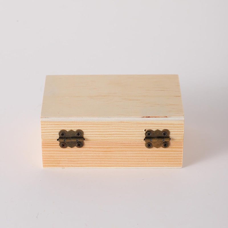 36 pcs Small Wooden Box for Crafts, 4.3inX2.7inX1.8in Unfinished Wooden