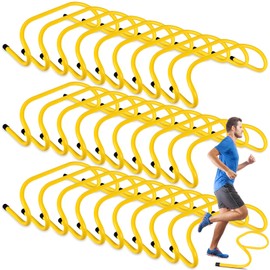 Wettarn 30 Pcs 6" Speed Hurdles Agility Training Hurdles Plyometric Practice Agility Hurdles for Kids, Athletes, Basketball, Baseball, Soccer, Football Indoor Outdoor Sports Equipment(Yellow)