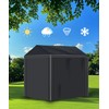 RUIHONG Outdoor Dog Kennel Cover 4'Dx4'Wx4.6'H Black Heavy-Duty Waterproof Dog