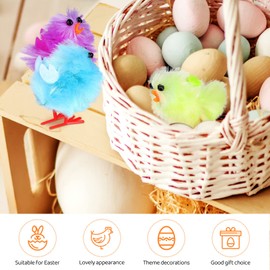 LIOOBO Mini Easter Chicks: 36Pcs 1.50 inches High Mini Chicks, Small Chick Easter Decoration, Colorful Baby Chicks, Miniature Fluffy Chicks
