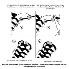 LaceHype Premium Elastic No-Tie CP2 Shoelaces with Metal Aglets for Trainers, Sports Shoes, Set for 2 Pairs of Shoes, Grey, Set for 2 Pairs of Shoes