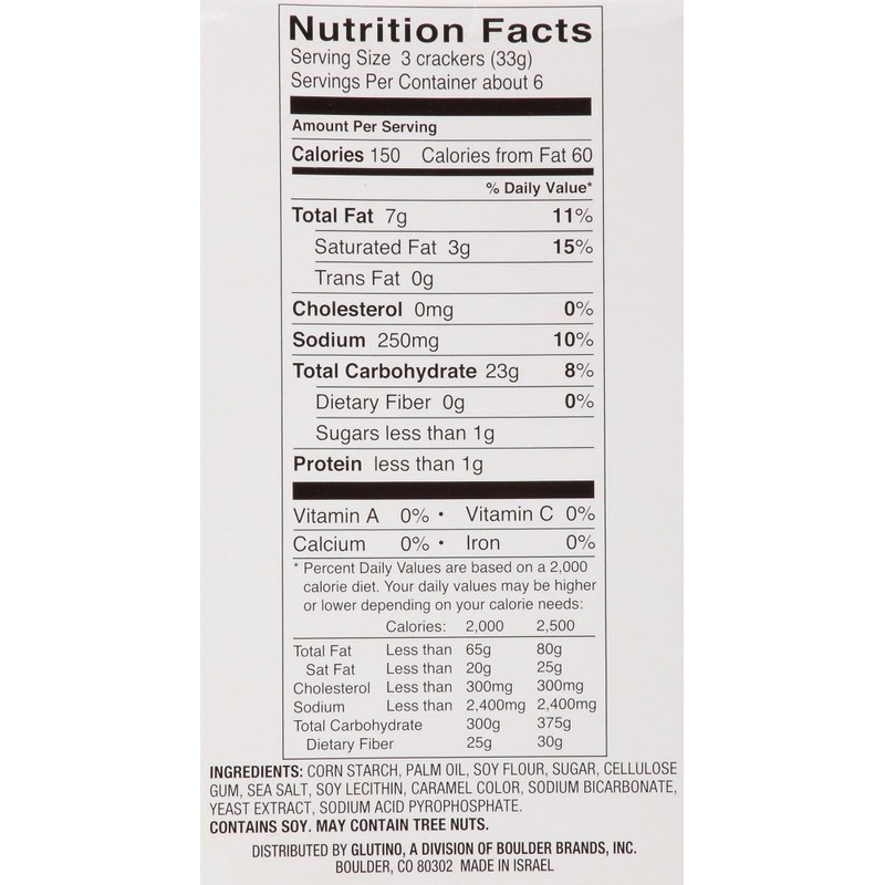 Glutino Crackers, Table, 7 Ounce (Pack of 6)