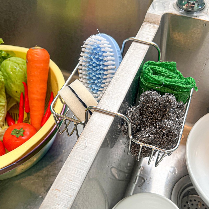 BuleVina Stainless Steel Sponge Holder for Kitchen Sink - Never