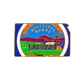 Kansas State Shaped Map Lapel Metal Pin Enamel Brooch Keepsake Beautifully Designed for Backpack Hat