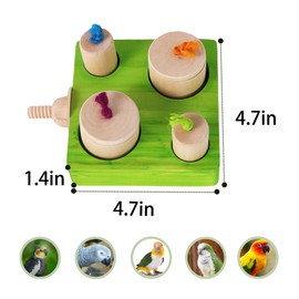YOOSO WING Birdie Puzzle Feeder - Interactive Foraging Toy for Parrots, Parakeets, Cockatiels, Conures | Mental Enrichment & Stimulation Game to Prevent Boredom (Green)