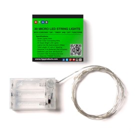 RTGS 30 LEDs Green Color String Lights Silver Wire Indoor and Outdoor 9.5 Feet Firefly Starry Fairy Lights Battery Powered for DIY, Christmas, Holidays, Party, Bedroom and Centerpieces