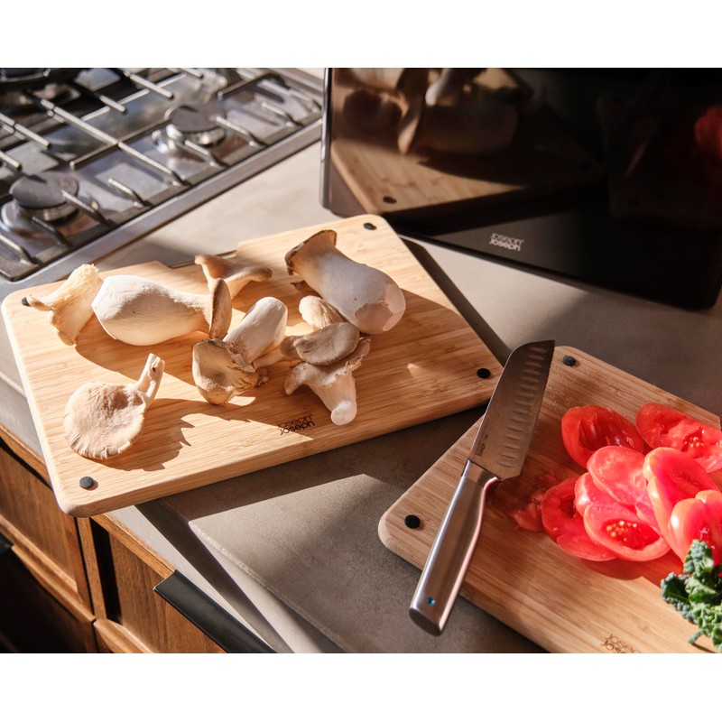 Joseph Joseph Folio 3-Piece Premium Bamboo Cutting Board Set, Slimline