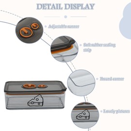 Yomjarl Cheese Container for Refrigerator,Cream Cheeses Storage Box,Cheese Keeper with Airtight Lid and Time Recording,BPA-Free Kitchen Storage Organizer Sliced,Grated,Cheddar Cheeses Saver,Grey