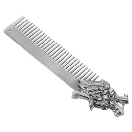 SAFIGLE Zinc Alloy Mini Beard Comb Metal Comb for Men Styling Tool for Beard Hair Unique Dragon Head Design Gentle Detangle Brush