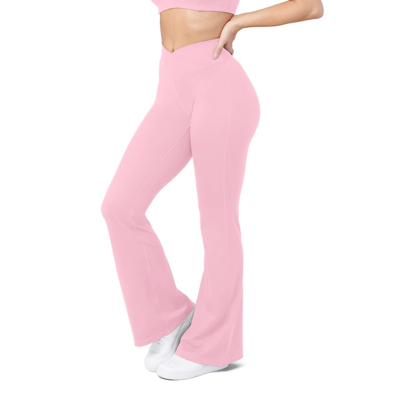 HEGALY Women's Flare Yoga Pants - Crossover Flare Leggings Buttery