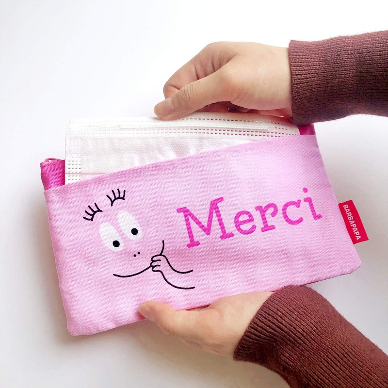Barbapapa Greeting Life BBZ-226 Antibacterial Multi Pouch, Pink