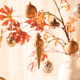 Valery Madelyn 60ct Christmas Tree Decorations Ball Ornament Set, Bronze Copper Brown Gold Shatterproof Hanging Ornaments Bulk for Xmas Holiday Party Decor