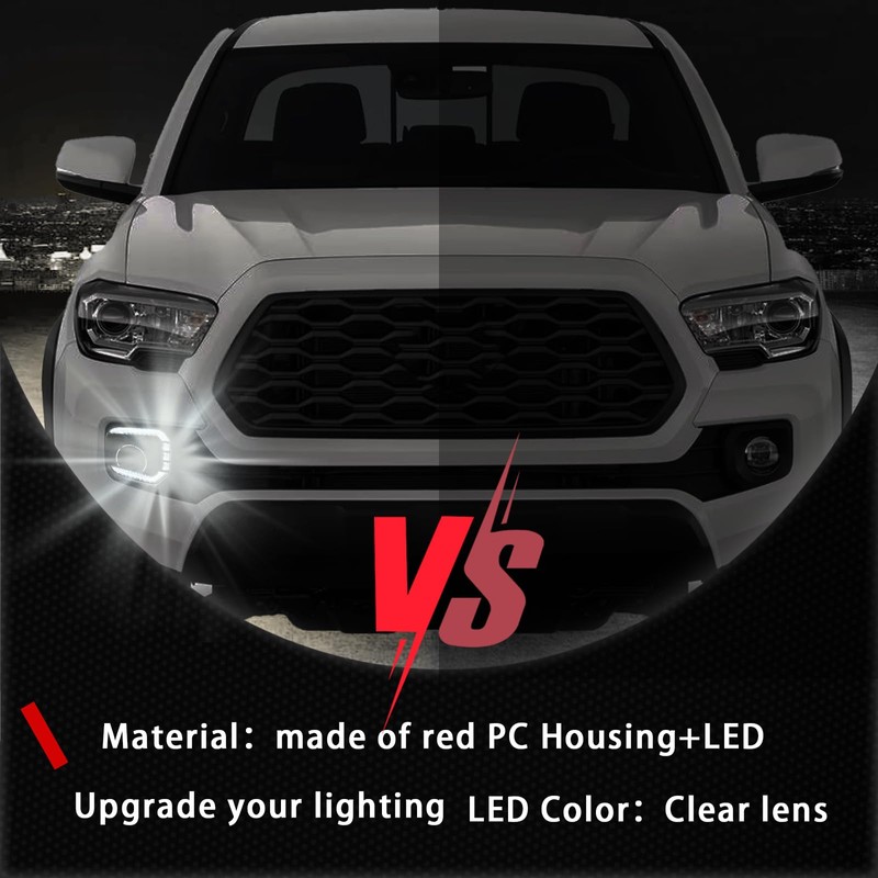 PGTOPONE Switchback White/Amber LED Front Fog Daytime Running Lamp w/Dynamic