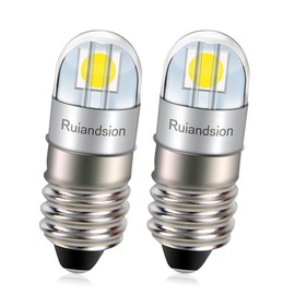 Ruiandsion E10 LED Bulb 6V Non Polarity 200LM 6000K White E10 Base Socket LED Bulb for Home Experiment Circuit Electrical Pack of 2