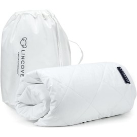 Lincove Quilted Fitted Mattress Pad King Size – 100% Cotton Shell, Microfiber Fill, Elastic Fitted Mattress Protector - Machine Washable and Dryer Safe Mattress Topper