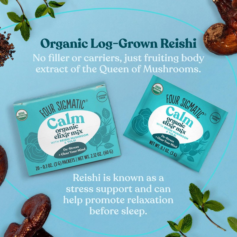 Four Sigmatic Reishi Mushroom Elixir, USDA Organic, chill and sleep,