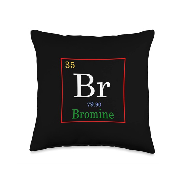Elements T Store Bromine Element Periodic Table Chemistry Throw Pillow,
