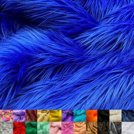 Ice Fabrics Faux Fur Fabric by The Yard - 60 Inches Wide Super Soft and Fluffy Shaggy Mohair Fur Fabric for Costumes, Apparel, Rugs, Pillows, Decorations and More - Royal Blue - Half Yard