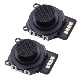 2pcs Analog 3D Button Joystick for PSP 2000, Switch Joystick Replacement Wireless Professional Rocker with Cap Repair Replacement for PSP 2000 Black