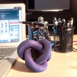 GUDAGUU Wood Knot Decor -Coffee Table Decor Shelf Decor Table Books Hand Carved Home Decoration Boho Country Rustic Modern Shabby Chic Style Decor 3 Link Wooden Knot Chain Link Decor (Purple)