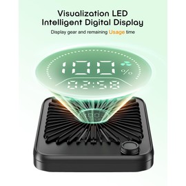 Small Desk Fan Personal Fans，100Speed Adjustable Quiet Small Portable Fan,Intelligent display of remaining hours for Office Bedroom Home Desk Black