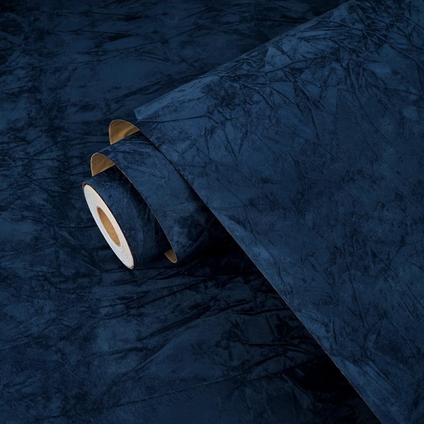 Wallercity Velvet Peel and Stick Drawer Liners for Dresser Dark