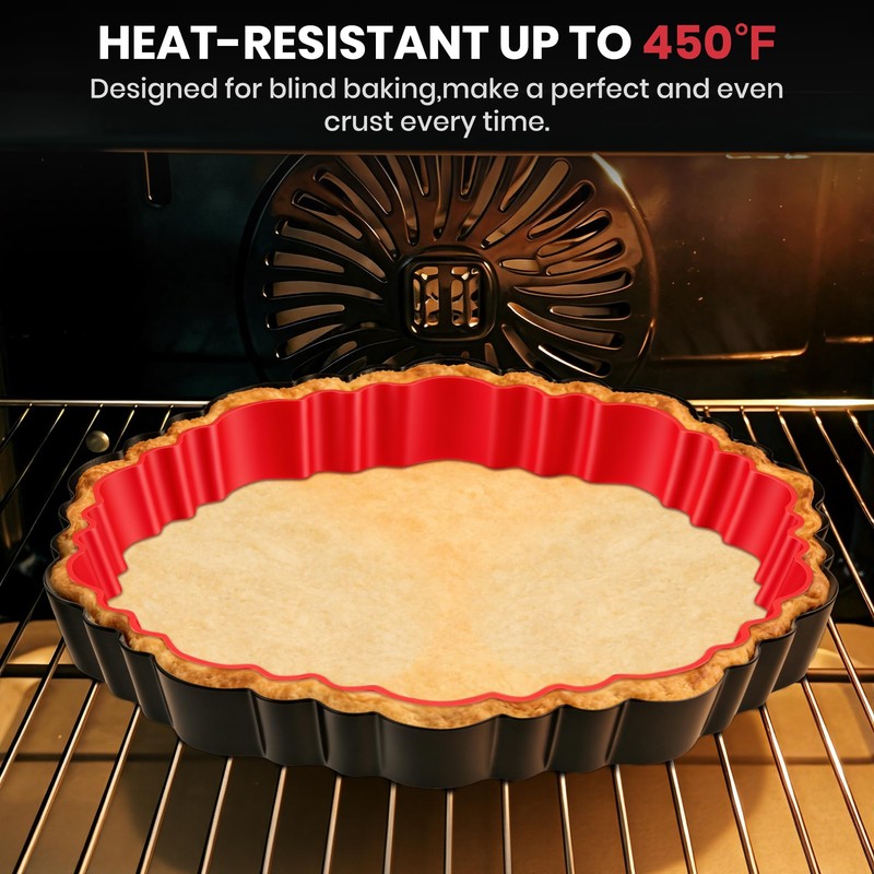 Maywe Tanso Upgraded 9 Inch Tart Pan with Removable Bottom,