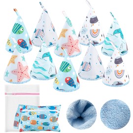 YSSPPOY 10 Pcs Coral Velvet Peepeeteepe Baby Boy with Storage Bag & Laundry Bag, Strong Water Absorption Pee Peep Teepee for Baby Boy, Reusable Pee Covers for New Parents Gift