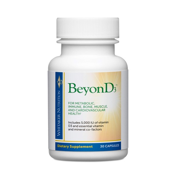 Dr. Whitaker BeyonD3 - Vitamin D3 Supplement 5,000 IU Plus Boron, Vitamin K2, Magnesium & Zinc - Supports Immune Health, Calcium Metabolism & Bone Mineralization (30 Capsules)
