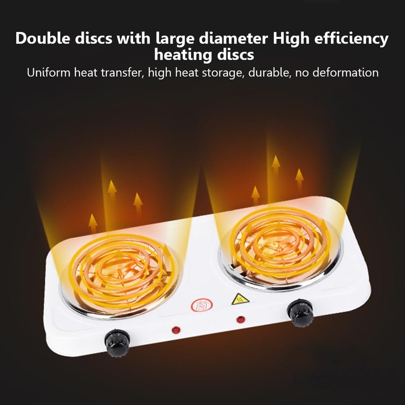 Compact and Portable Countertop Burner- Countertop Double Coiled Burner 2000