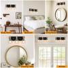 FadimiKoo 3-Light Wood Bathroom Light Fixtures Over Mirror, Rustic Black