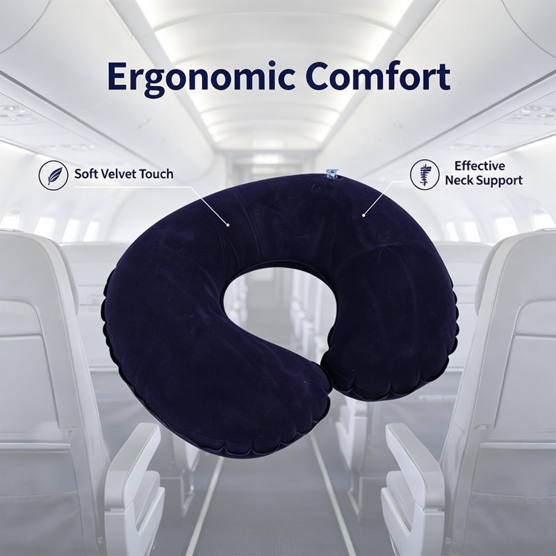 2Pcs Inflatable Travel Pillow,Inflatable Airplane Neck Pillow Blow up Pillows