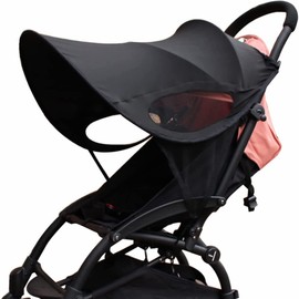 Universal Pram Sun Shade Cover UPF50+ Baby Stroller Sunshade Blocks 99% UV Sun Protection Canopy Foldable Adjustable Stroller Awning Windproof Anti-UV Sun Visor for Pushchair Stroller Buggy Carriage