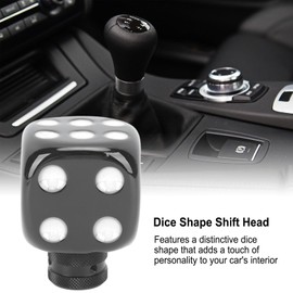 Cabezal de Cambio en Forma de Dado, Cambio Suave Perilla de Palanca de Cambios de Transmisión Elegante Resina Fácil de Sostener Ajuste Universal para Vehículos Manuales (Blanco