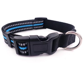 QUETTO Nylon Dog Collars Double Security Adjustable Classic Pet Collars with Dual D-Ring and Quick Release Buckle for Small Medium and Large Dogs