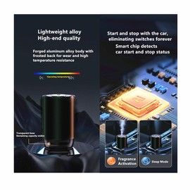 Smart Car Air Freshener 50ML Perfume Ultrasonic Mist Aromatherapy Diffuser Portable Humidifier for Car and Home Use Automatic Start and Stop 3 Modes 4 Freshness Principles(Fantasy Forest)