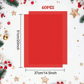 Morcheiong 60 Sheets Red Tissue Paper Art Gift Wrapping Tissue Paper Bulk Gift Wrapping for DIY Art Craft Floral Birthday Christmas Valentine's Day Wedding Party Festival(20 x 14.5 inches /50 x 37cm)