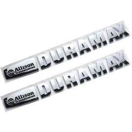 Aimoll 2pcs Allison Duramax Badges Emblems Replacement for Silverado 2500 3500hd (Chrome 1)