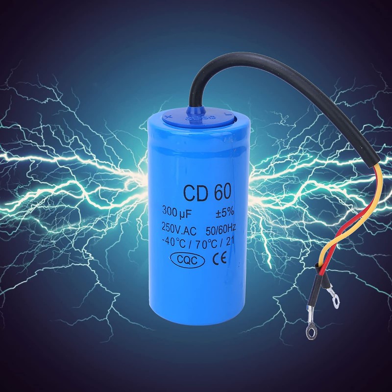 CD60 300uF Racing Capacitor with Wire Conductor 250VAC 50/60Hz for