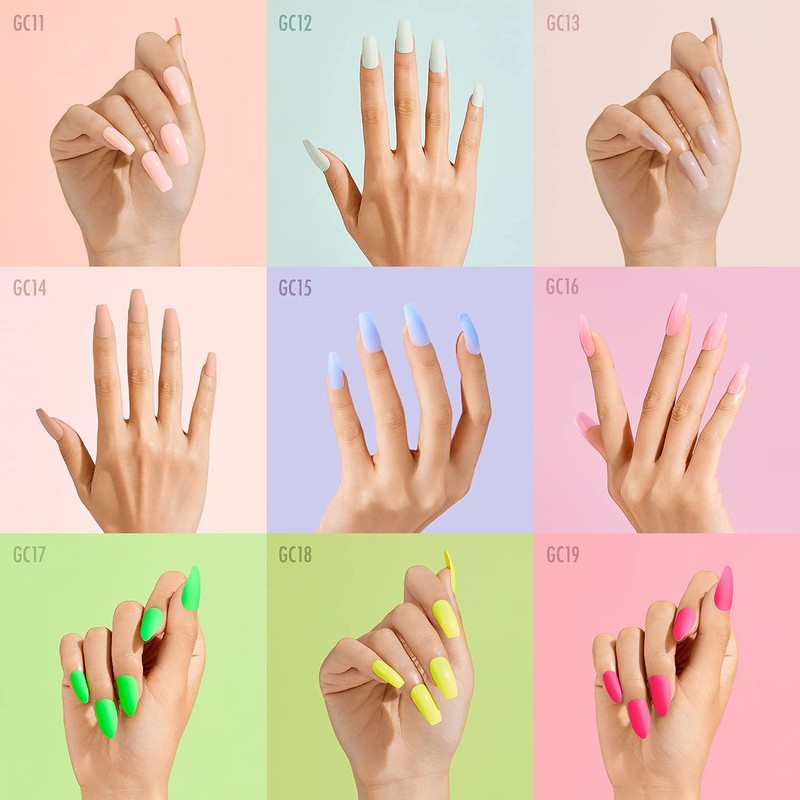 GoldFinger Gel Glam Color Nails Full Cover False Nails Glue