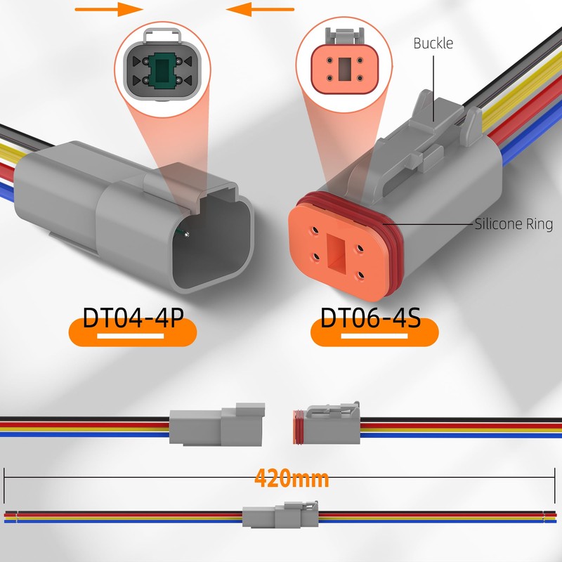 Laisomeke 4 Pin Electrical Connector Waterproof Connector,Male and Female Way