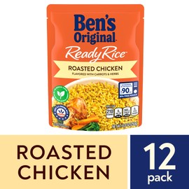 BEN'S ORIGINAL Ready Rice Roasted Chicken Flavored Rice, Easy Dinner Side, 8.8 oz Pouch (Pack of 12)