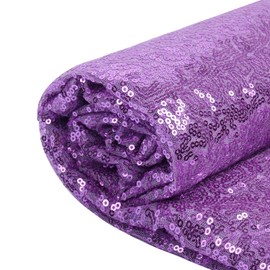 YIEMI Sequin Fabric for Fashion Clothing, Toy Decoration, Tablecloth & DIY (1 Yard, Purple)